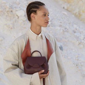 Polene Numero Un Nano Burgundy Textured Leather